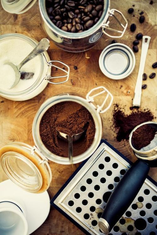 Preparing to make espresso coffee