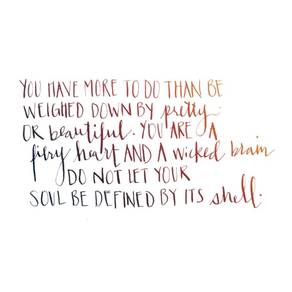 Fiery heart inspirational quote for women